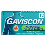 Gaviscon Double Action Heartburn & Indigestion Peppermint Flavour Tablets x12