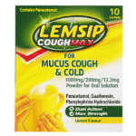Lemsip Cough Max for Mucus Cough and Cold Lemon Sachets, Pack of 10