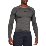 Men's UA HeatGear Armour Long Sleeve Compression Shirt (Grey, M)
