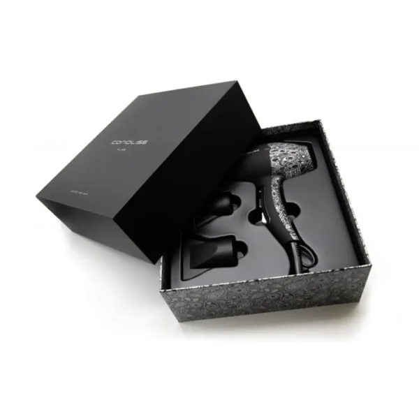 Corioliss Flow Black Paisley Silver Soft Touch Hair Dryer
