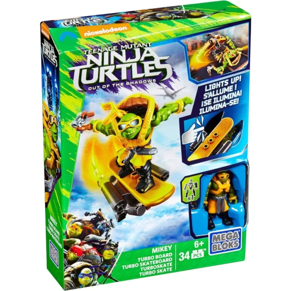 Mega Bloks Teenage Mutant Ninja Turtles Mikey Turbo Skateboard