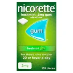 Nicorette Freshmint 2mg Nicotine Gum 105s