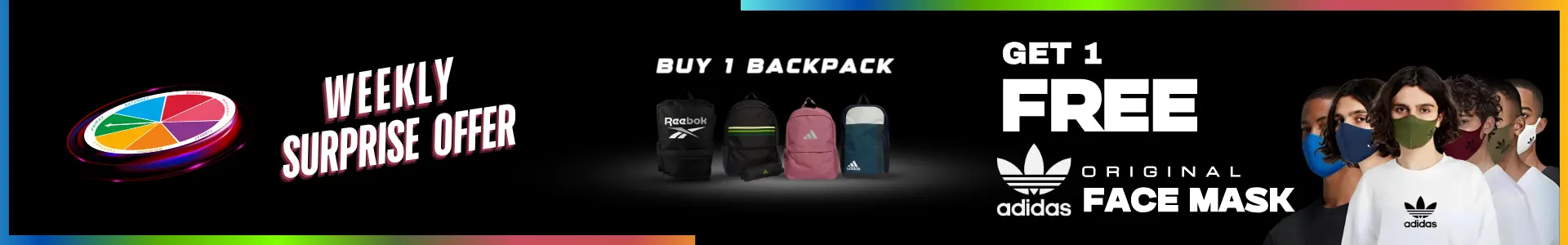 weekly surprise offer face mask backpack offers