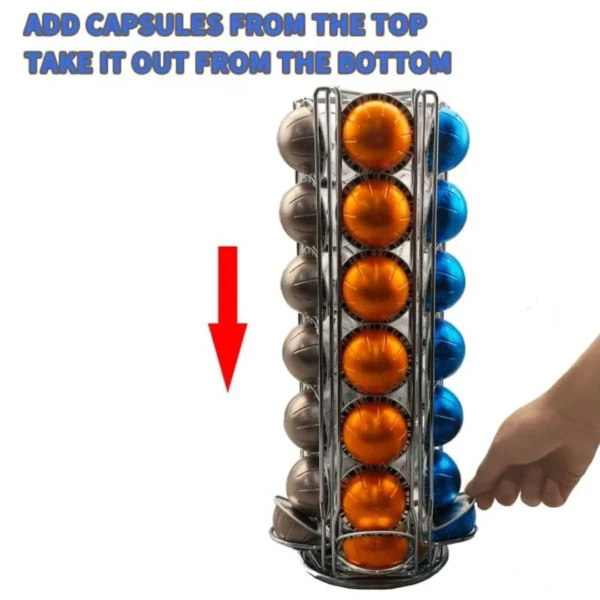 28 Coffee Capsule Stand Rotating Holder for Nespresso Vertuo