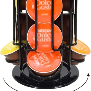 32 Dolce Gusto Compatible Coffee Pod Rotating Holder Rack (Black)