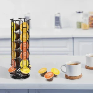 32 Dolce Gusto Compatible Coffee Pod Rotating Holder Rack (Black)