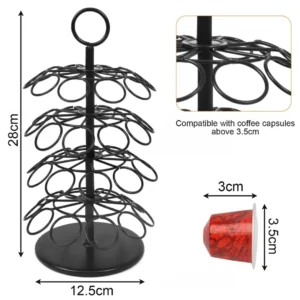 40 Coffee Pods Rotating Holder Stand for Nespresso Orginal