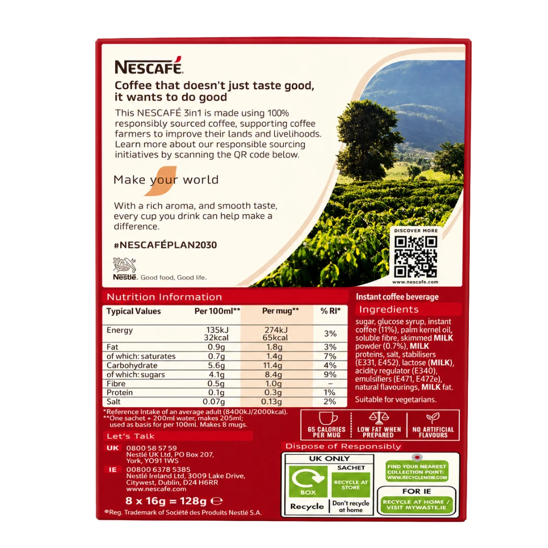 Nescafe 3 in 1 Original Instant Coffee Sachets