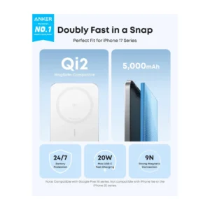 Anker Nano Ultra-Slim Magnetic Wireless Power Bank 5000 mAh (White)
