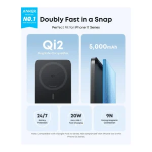 Anker Nano Ultra-Slim Magnetic Wireless Power Bank 5000mAh (Black)