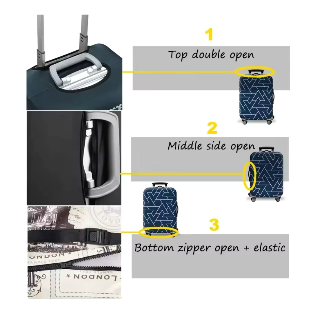 Black Rainbow Map Travel Luggage Cover