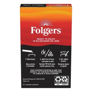 Black Silk Dark Roast Folgers Instant Coffee Sachets