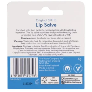 Boots Everyday Original Lip Salve SPF15 4g