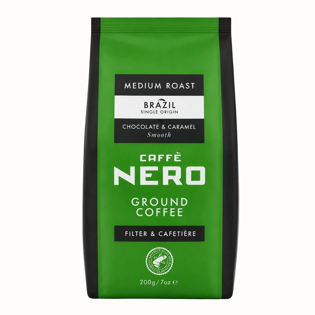 Brazil Caffe Nero Medium Roast Ground Coffee 200g