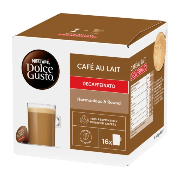 Cafe Au Lait Decaf Nescafe Dolce Gusto Coffee Pods