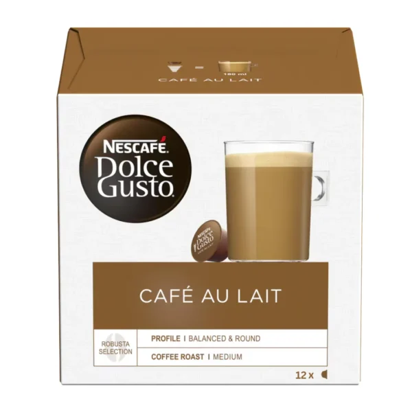 Cafe Au Lait Nescafe Dolce Gusto Coffee Pods (Pack of 12)