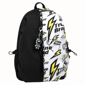 Casual Large Capacity Lightning Bolt Print Backpack