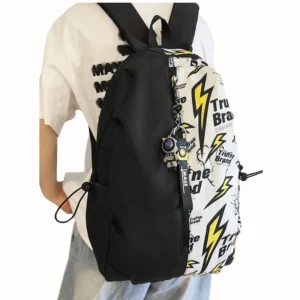 Casual Large Capacity Lightning Bolt Print Backpack