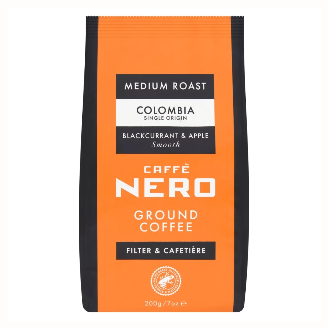 Colombia Caffe Nero Medium Roast Ground Coffee 200g