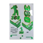 EM 360 Player Series 3D Embossed Cricket Bat Sticker (Green)