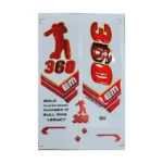 EM 360 Player Series 3D Embossed Cricket Bat Sticker (Red)