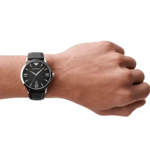Emporio Armani Black Leather Watch AR11210