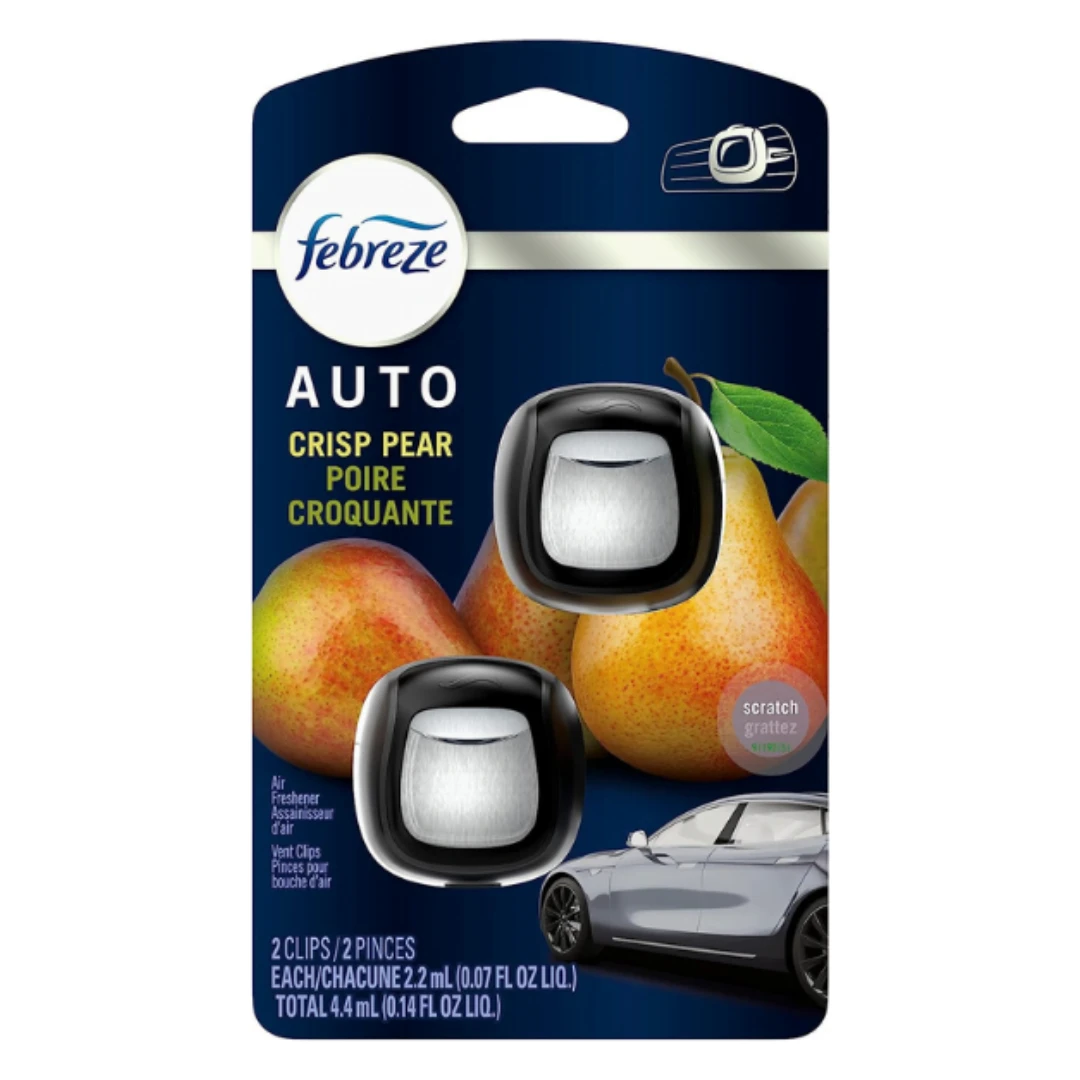 Febreze Auto Air Freshener Vent Clip Crisp Pear Scent