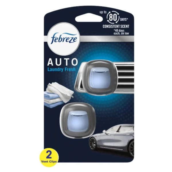 Febreze Auto Air Freshener Vent Clip Laundry Fresh Scent