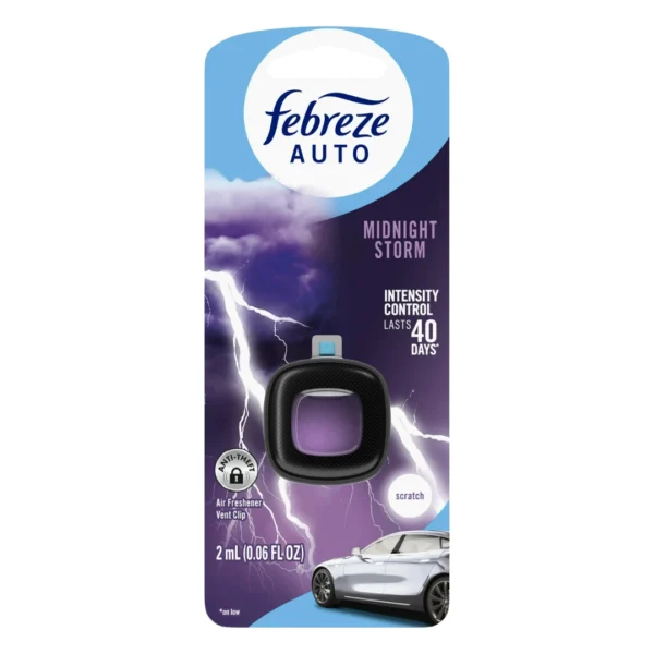 Febreze Auto Air Freshener Vent Clip Midnight Storm Scent