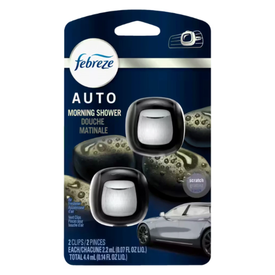 Febreze Auto Air Freshener Vent Clip Morning Shower Scent