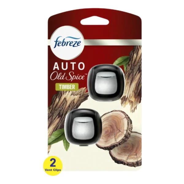 Febreze Auto Air Freshener Vent Clip Old Spice Timber Scent