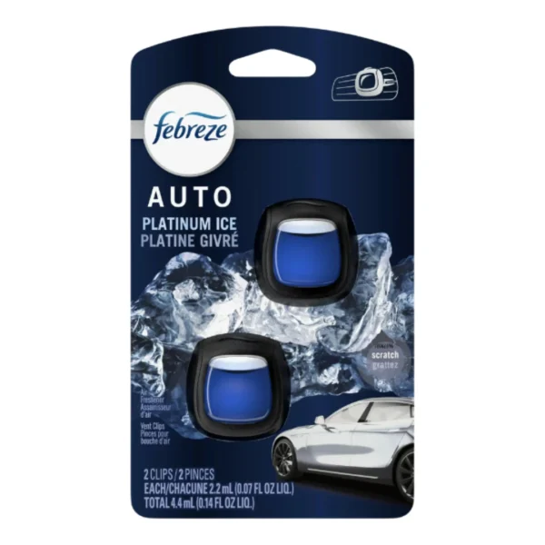 Febreze Auto Air Freshener Vent Clip Platinum Ice Scent