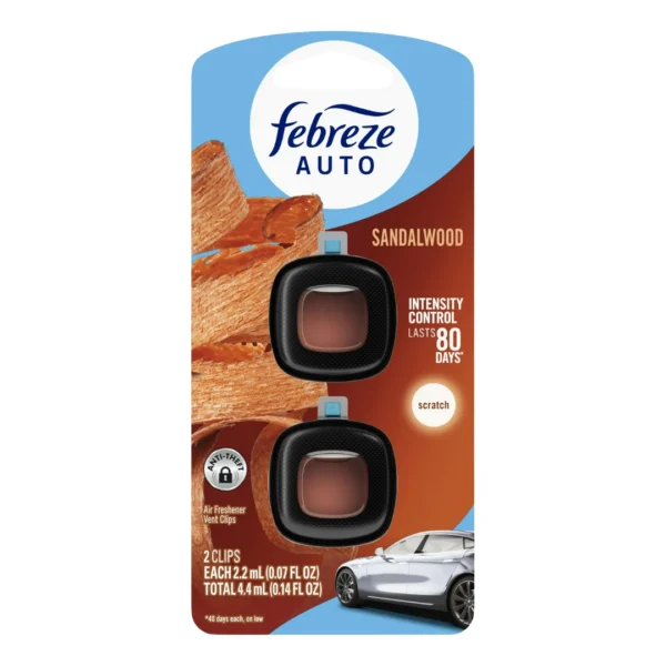 Febreze Auto Air Freshener Vent Clip Sandalwood Scent