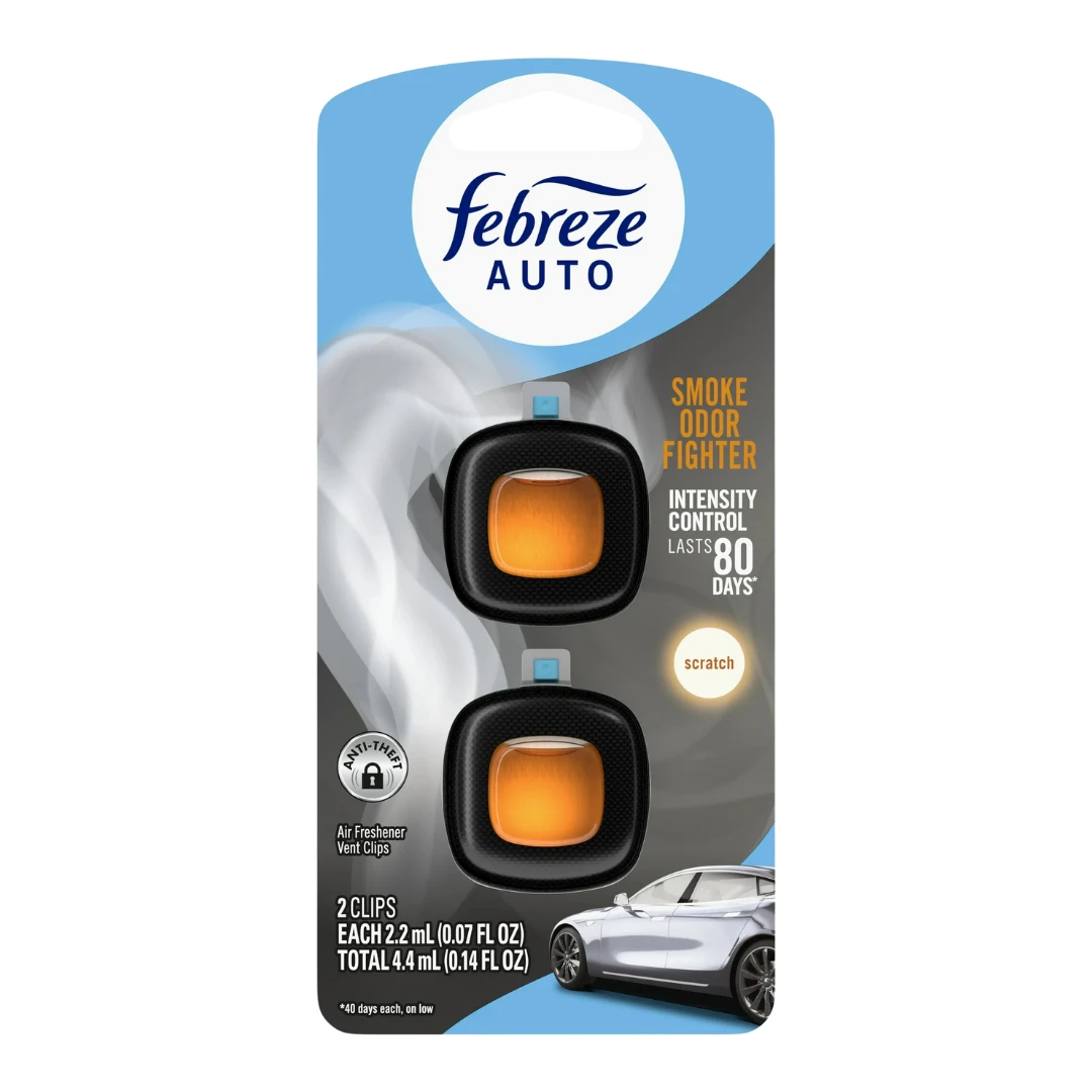 Febreze Auto Air Freshener Vent Clip Smoke Odor Fighter Scent