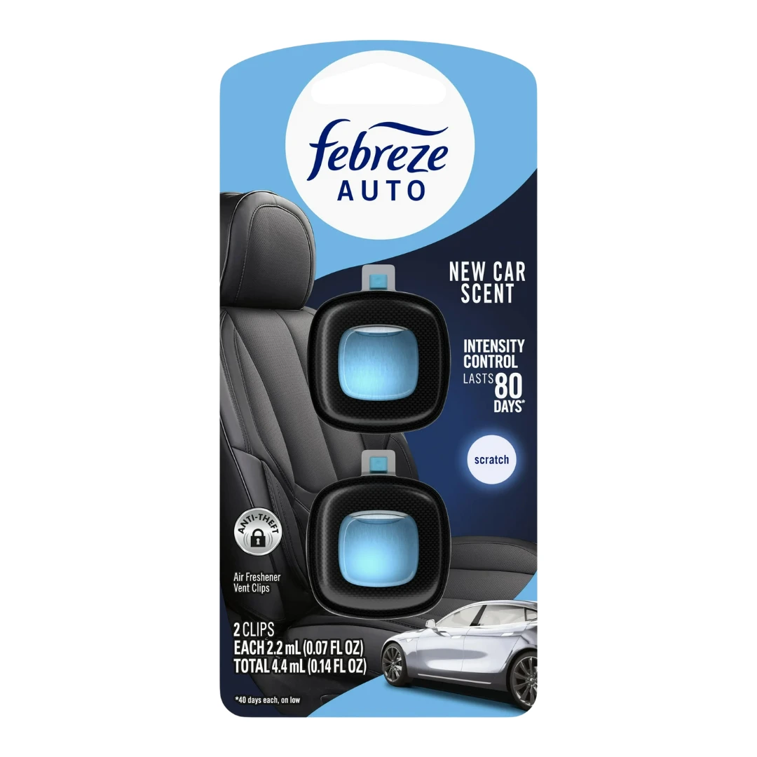 Febreze Auto Air Freshener Vent Clips New Car Scent