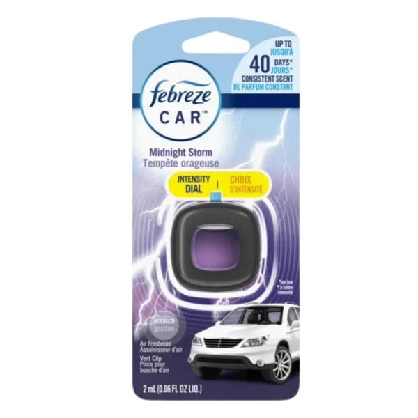 Febreze Car Air Freshener Vent Clip Midnight Storm Scent