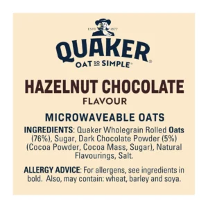 Hazelnut Chocolate Flavour Quaker Oats Sachets