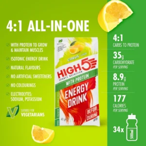 High5 Energy Drink Powder – Citrus (With Protein) 47g