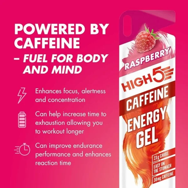 High5 Energy Gel Aqua - Raspberry Caffeine 40g