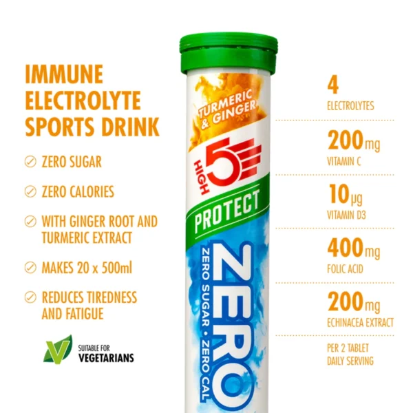 High5 Zero Protect Electrolyte Drink Tablets (Turmeric & Ginger)