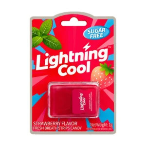 Lightning Cool Fresh Breath Strips Candy Strawberry Flavor (20-Pack)