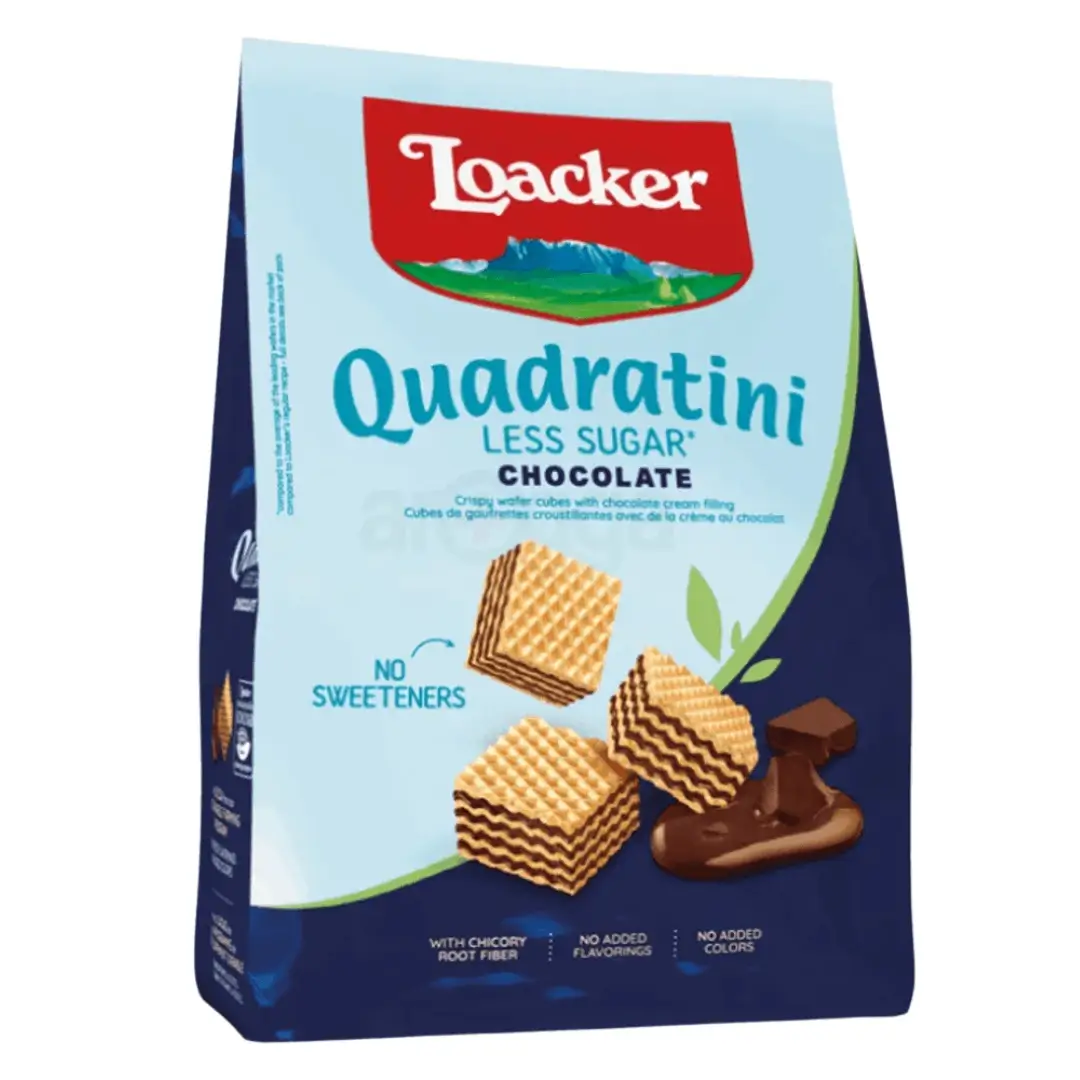Loacker Less Sugar Quadratini Chocolate 110gm