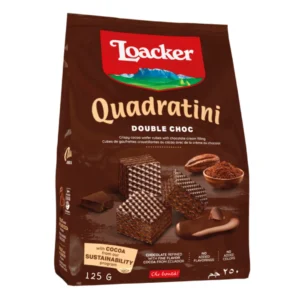 Loacker Quadratini Double Choc Crispy Wafer 125gm