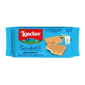 Loacker Sandwich Milk Vanilla Crispy Wafers 25gm