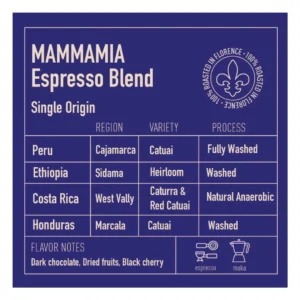 Mamma Mia Espresso Blend Ditta Artigianale Coffee Beans 250g