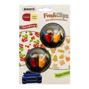 Minauto Fresh Clips Cranberry & Sugar Cookie Scented 2-in-1 Car Air Freshener (Pack of 2)
