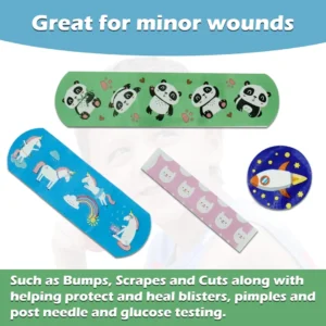 Neon Assorted Washproof Kids Plasters (75 Strips)