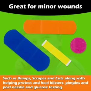 Neon Assorted Washproof Kids Plasters (75 Strips)