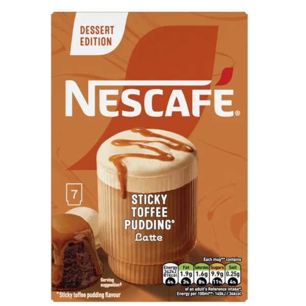 Nescafe Gold Sticky Toffee Pudding Latte Instant Coffee Sachets