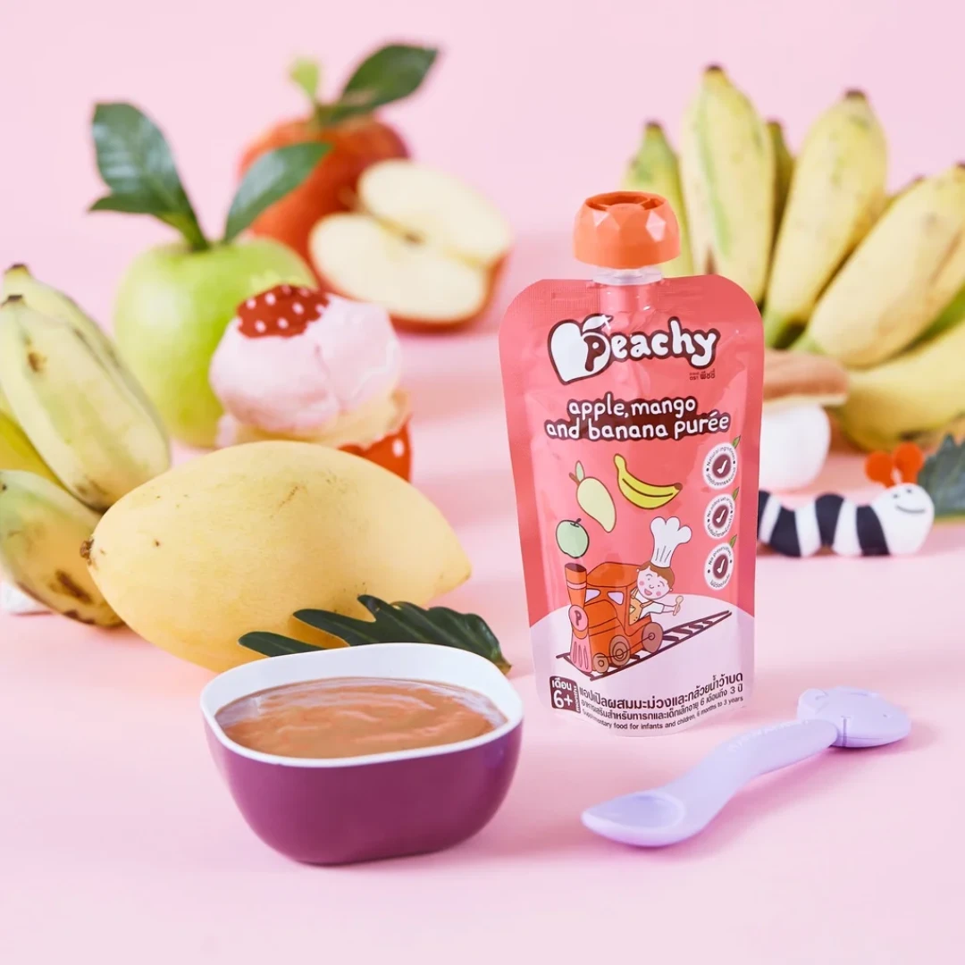 Peachy Apple, Mango & Banana Purée Baby Food Pouch 100g